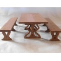 Table de banquet et 2 bancs 14cm de long