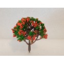 1 arbre boule fleuri rouge 8cm de haut