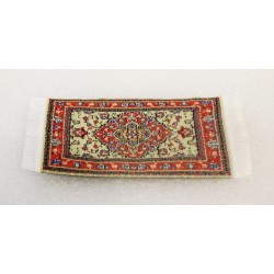 1 tapis fils tissés beiges rouges 9cm sur 5cm