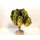 Arbre tronc bois, fleuri jaune  12cm de haut