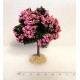 Arbre tronc bois, fleuri rose 8cm de haut